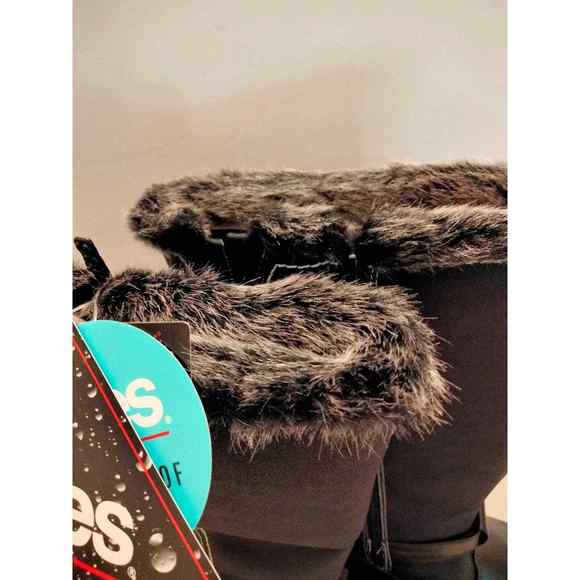 Totes warm  faux fur lined weather proof long boots zip closure woman size 6 - Picture 4 of 11